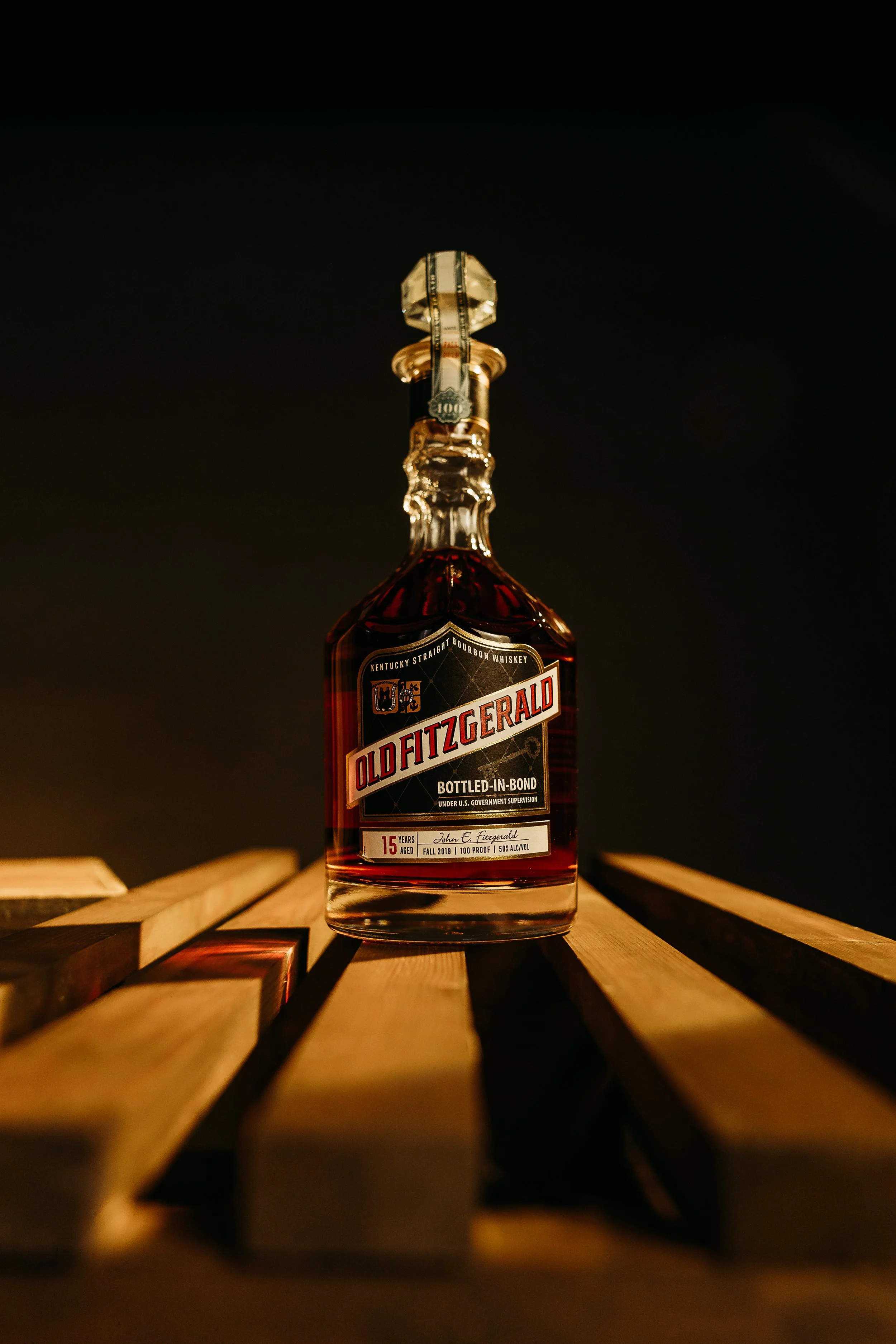 Prize 6 - Old Fitzgerald 15 Year Bottled-in-Bond. One of the most coveted Bottled-in-Bond releases from Heaven Hill. Age, beauty & depth wrapped in a collectibel decanter-style bottle.