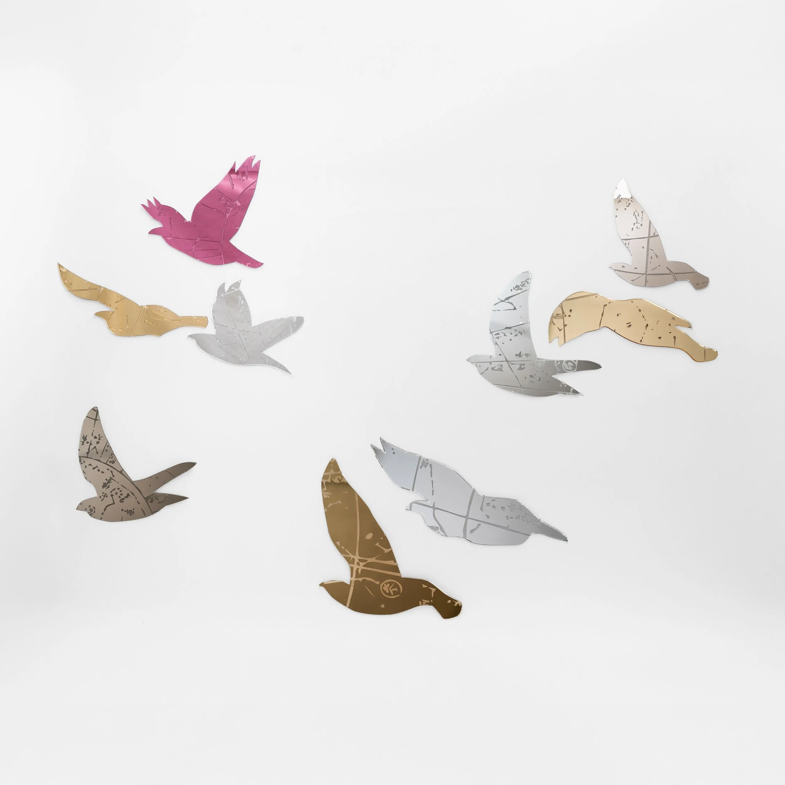  Murmuration&nbsp;  Size varies (55W x 40H inch in this execution)  Mirror acrylic,  2026    