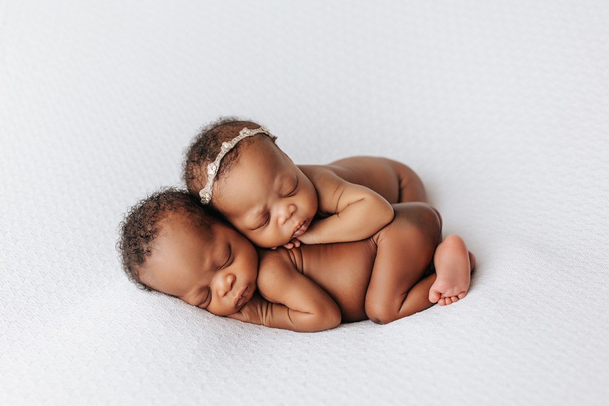 Fine Art Newborn Twin Photographer, Baby Boy and Baby Girl in