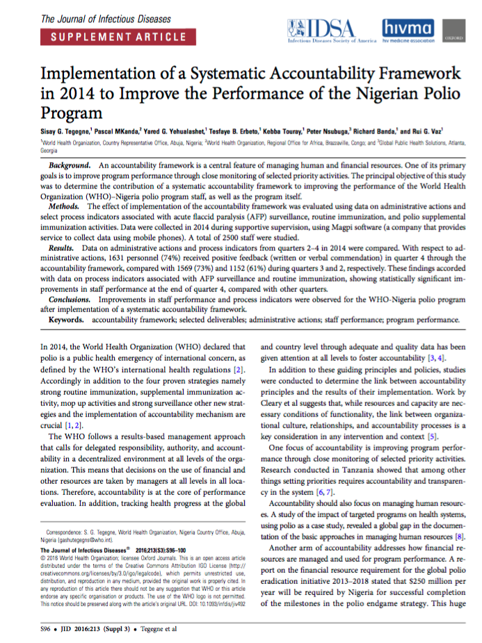 WHO's Accountability Framework Study