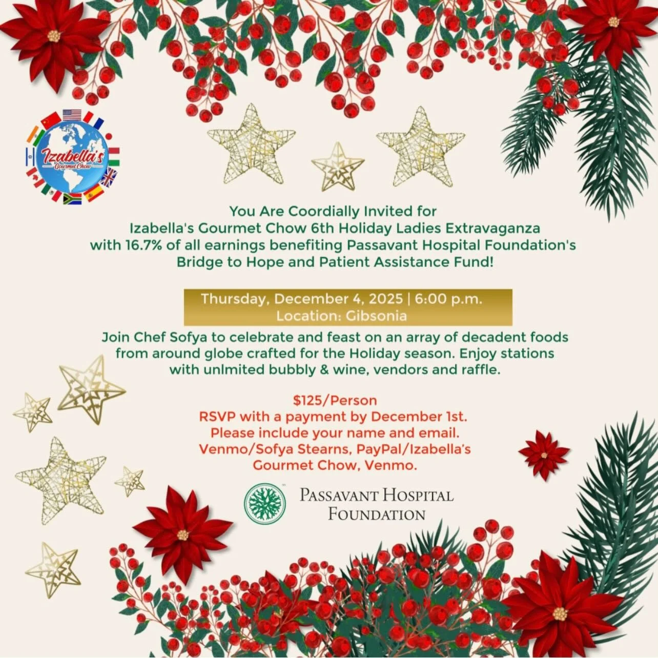 Woo hoo hoo!! Only 3 days away!! Our 6th Ladies Extravaganza!! Unlimited food, Bubbly and Wine. Vendors. Live music. AAAAND. A performance by MARIANNE CORNETTI , Artistic Director of the Pittsburgh Festival Opera!! Deadline to register is TODAY by MI