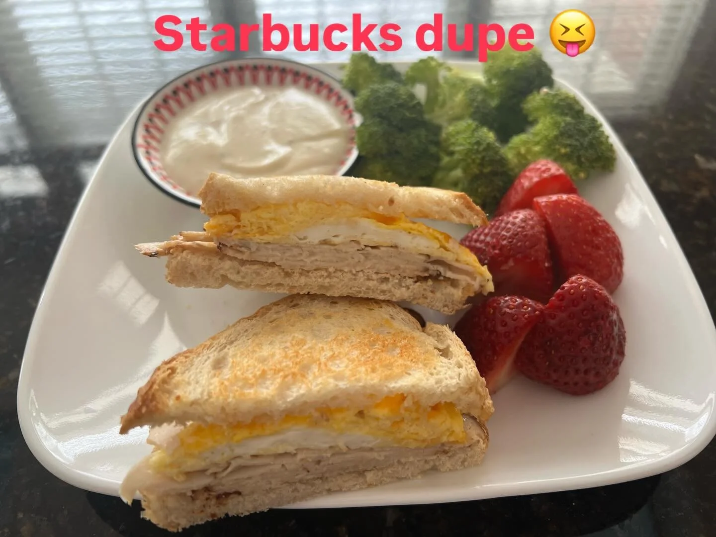 Egg, cheese, turkey sandwich!! Ran out of English muffins. Homemade Ranch. 😋 Obsesses making it. And the secret ingredient to keep it thicker&hellip;. 🥁 Please- ricotta. Scrumptious. Ranch dressing -3 simple ingredients. Absolutely brilliant. #izab