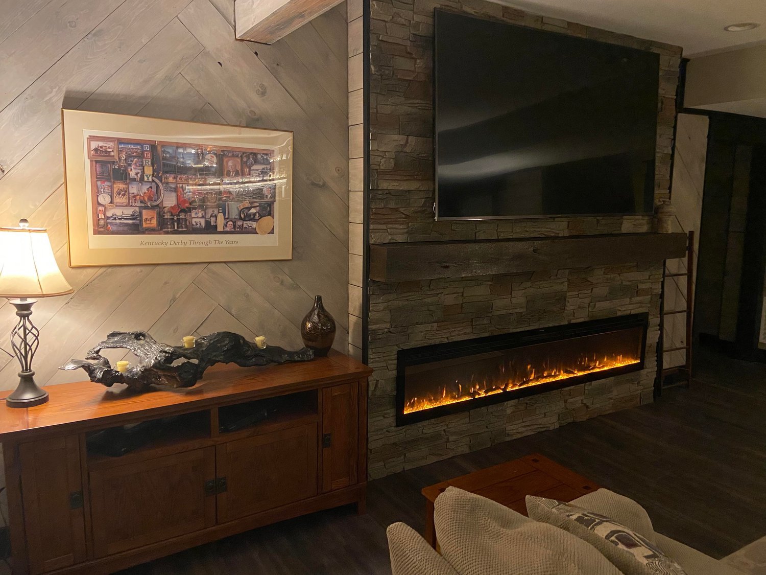 Fireplace and Shiplap Wall