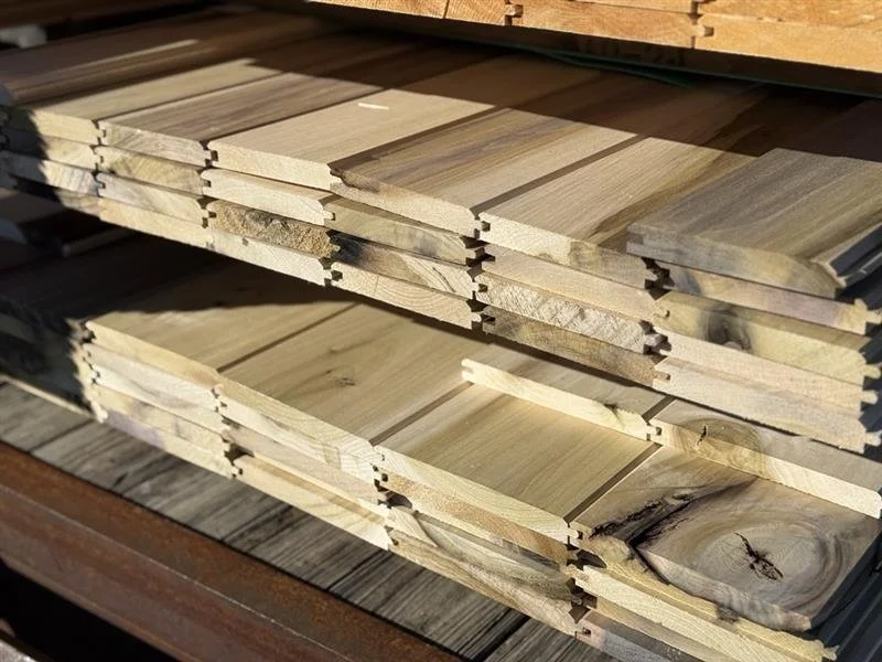 Rainbow poplar tongue and groove board profile showing how the boards fit together.