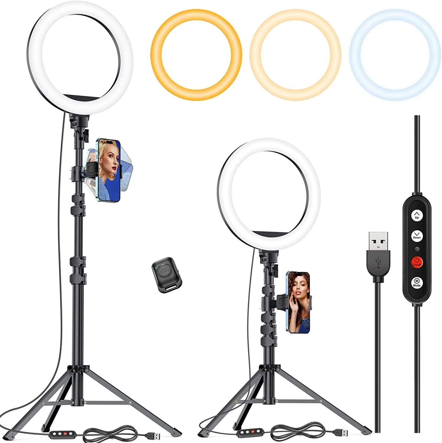 Dimmable Ring Light & Tripod.