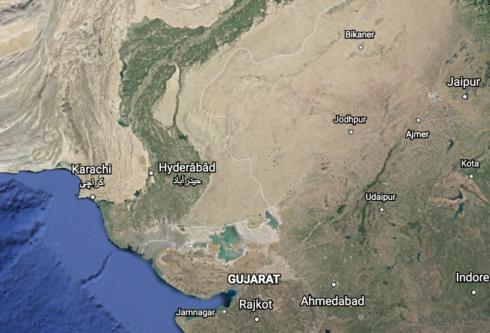  Sindh and its neighboring regions. Source: Google Earth 