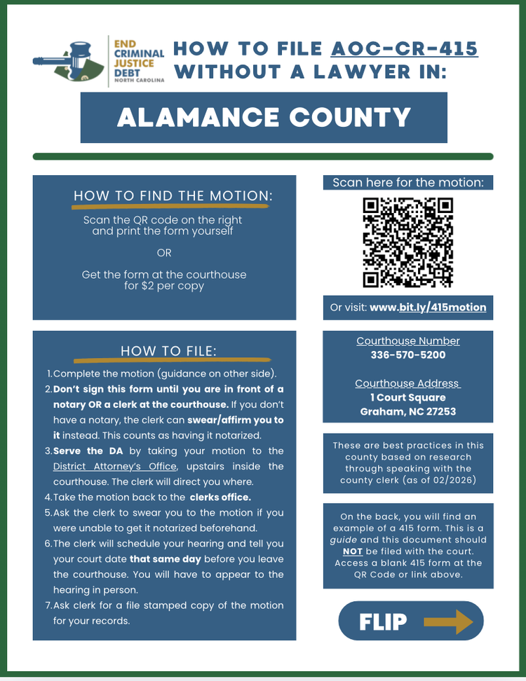 Fines & Fees Relief — #EndCriminalJusticeDebtNC