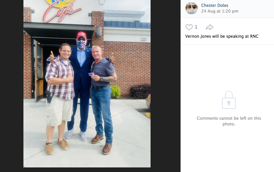 Joshua Mote and Chester Doles with who appears to be GA State Rep. Vernon Jones (R). (Jones appears in multiple other photos with Doles, taken on at least three different occasions).