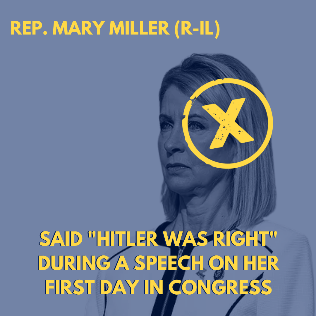Rep. Mary Miller (R-IL) Says "Hitler Was Right" in a Speech
