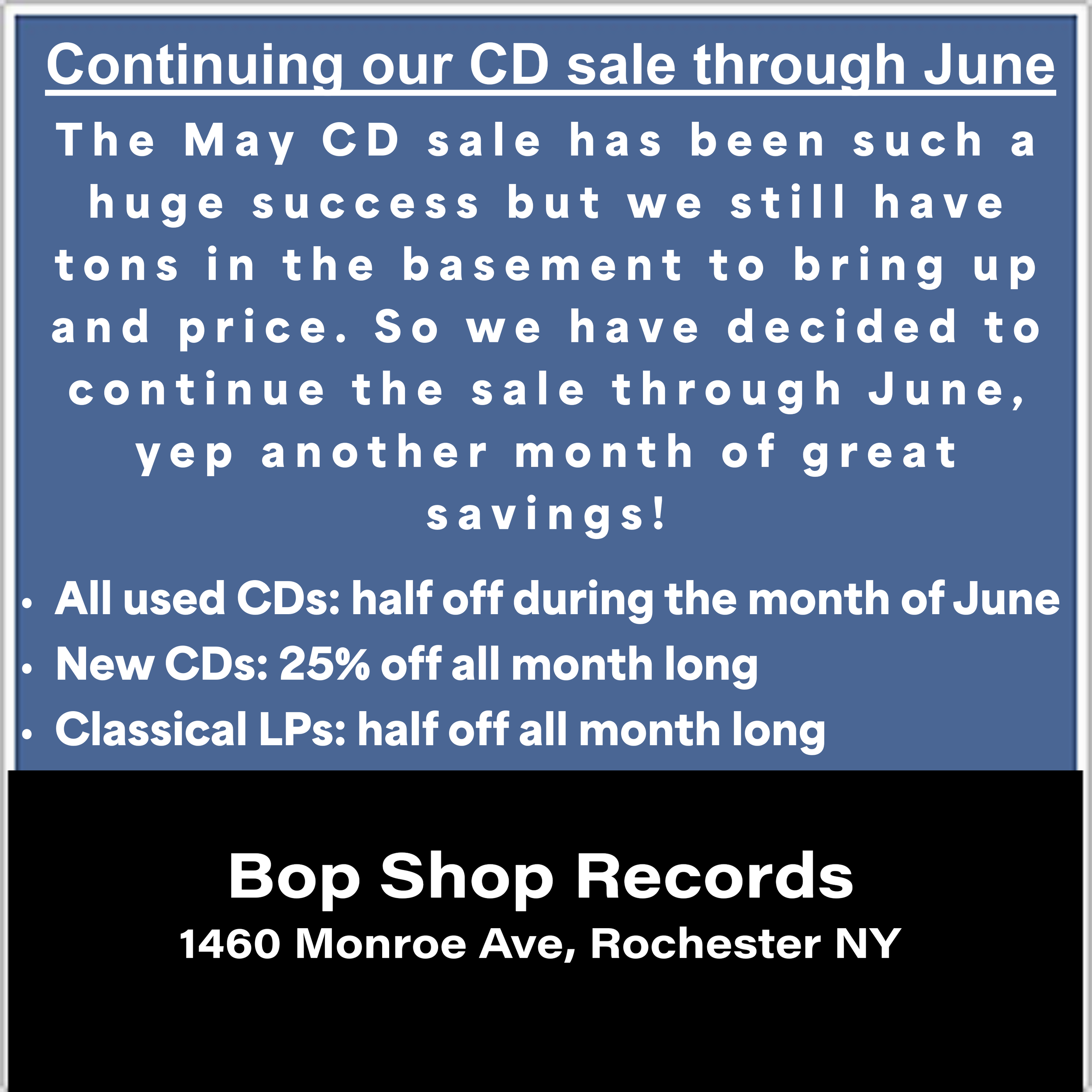 CD sale!