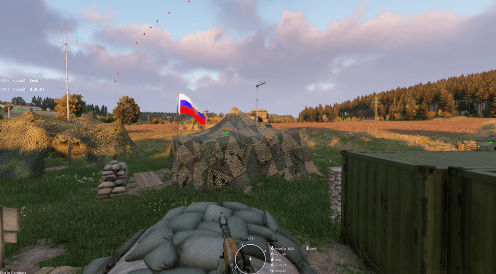 Arma Reforger ESP showing Vehicle and Distance info