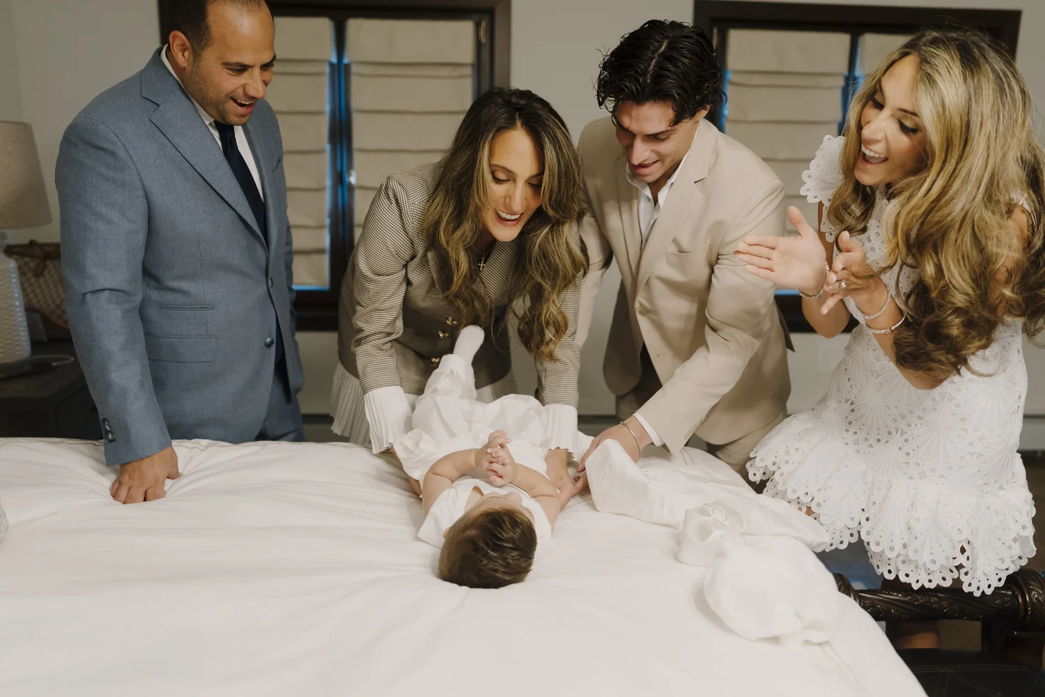 Loved ones gathered around Gabriele as he gets ready at home in Holmdel