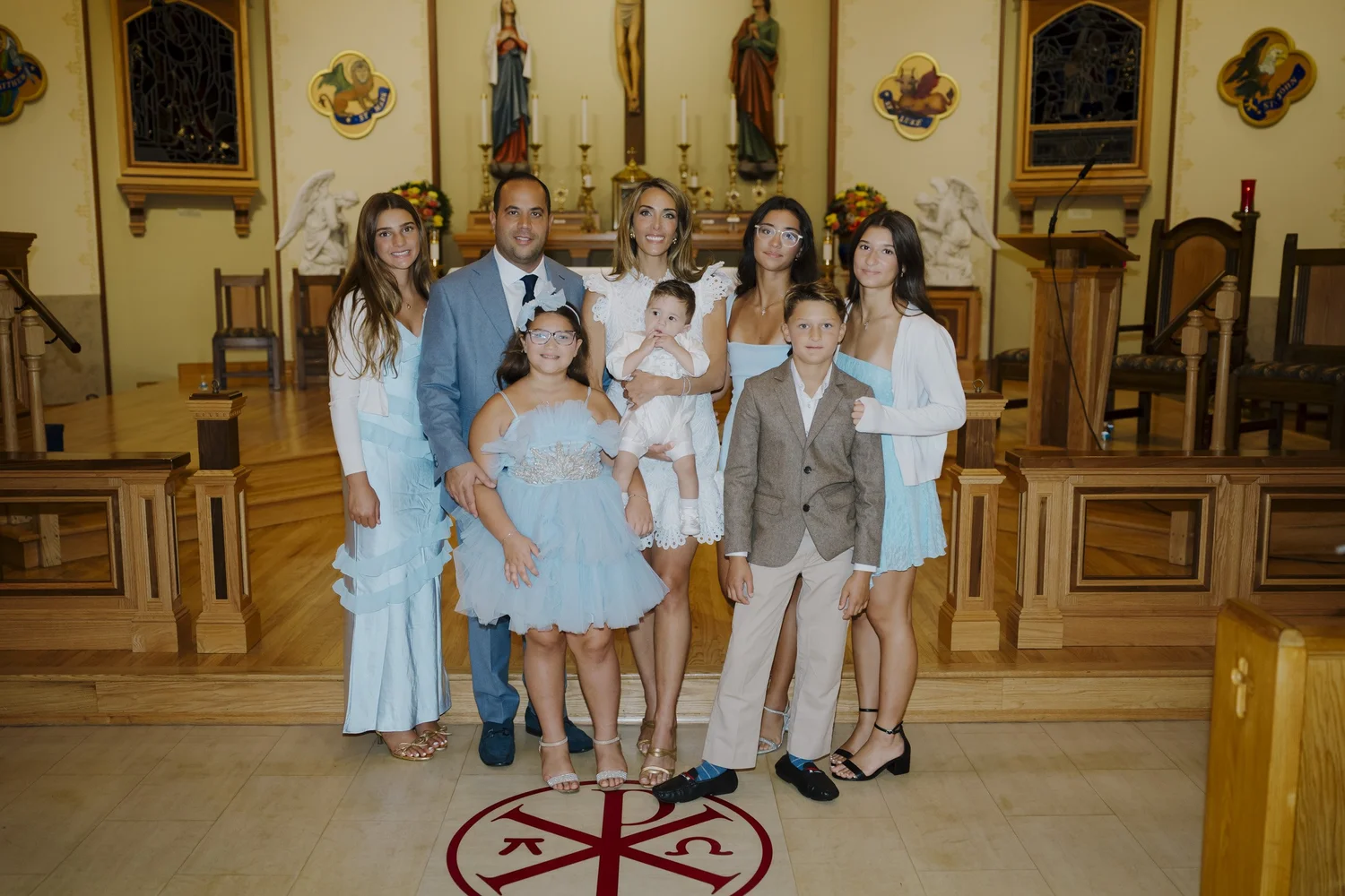 Group portrait with Gabriele inside Saint Leo’s Church after his baptism