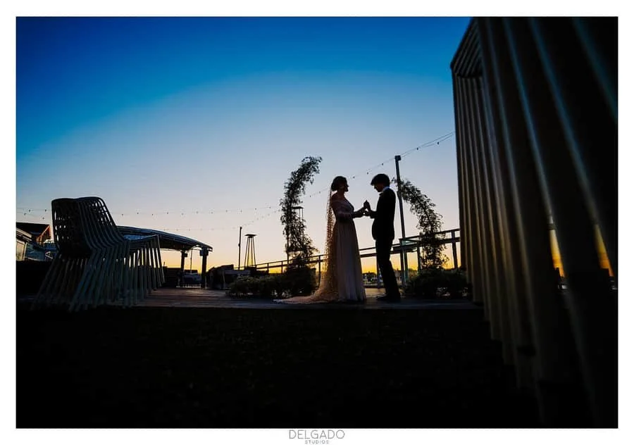 A Delgado Studios couple at sunset on their wedding day
