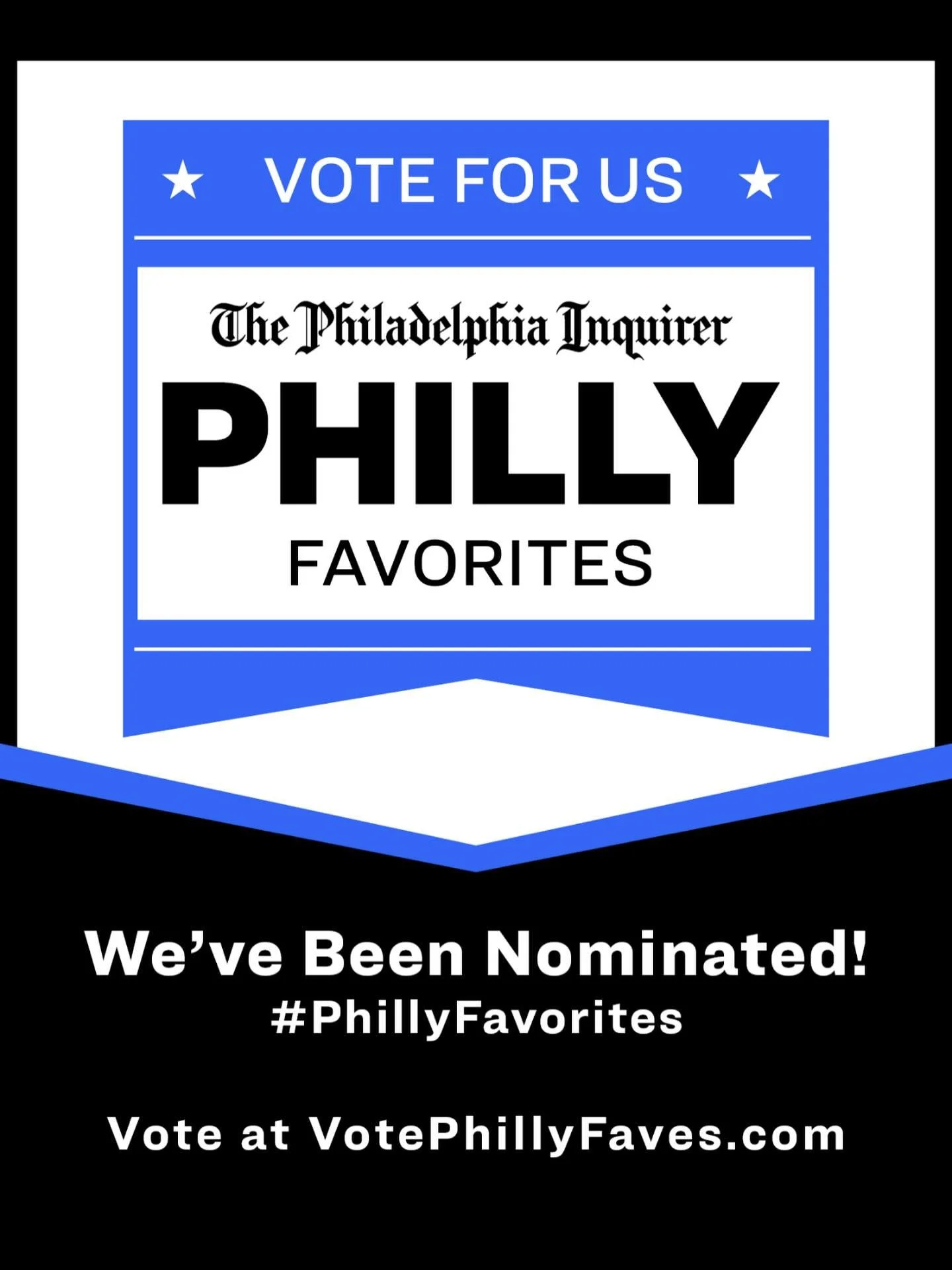 Vote for us! You can vote now until Friday the 27th. Link - https://www.votephillyfaves.com/. 🗳️