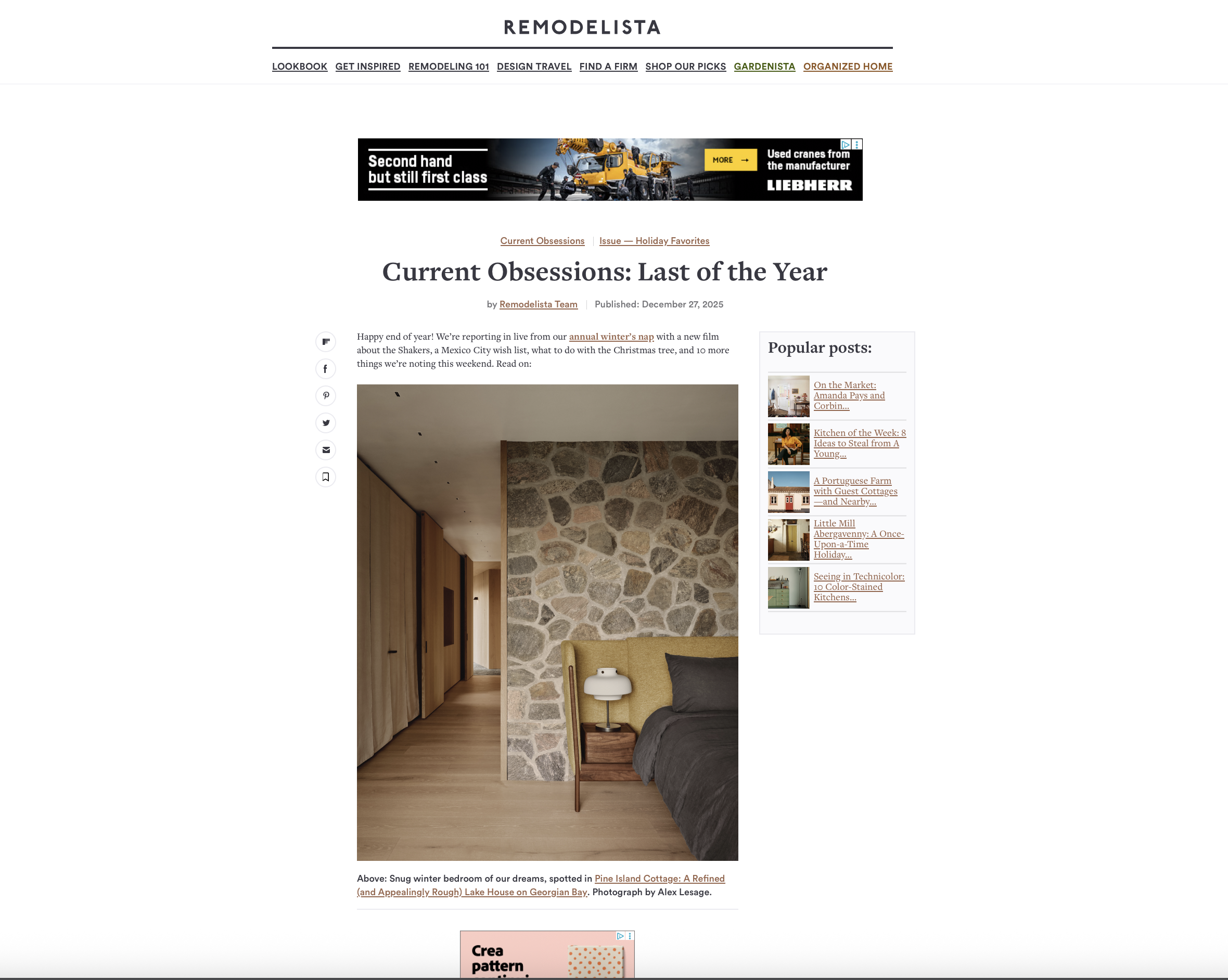 REMODELISTA December 27, 2025 (online - click article to read)