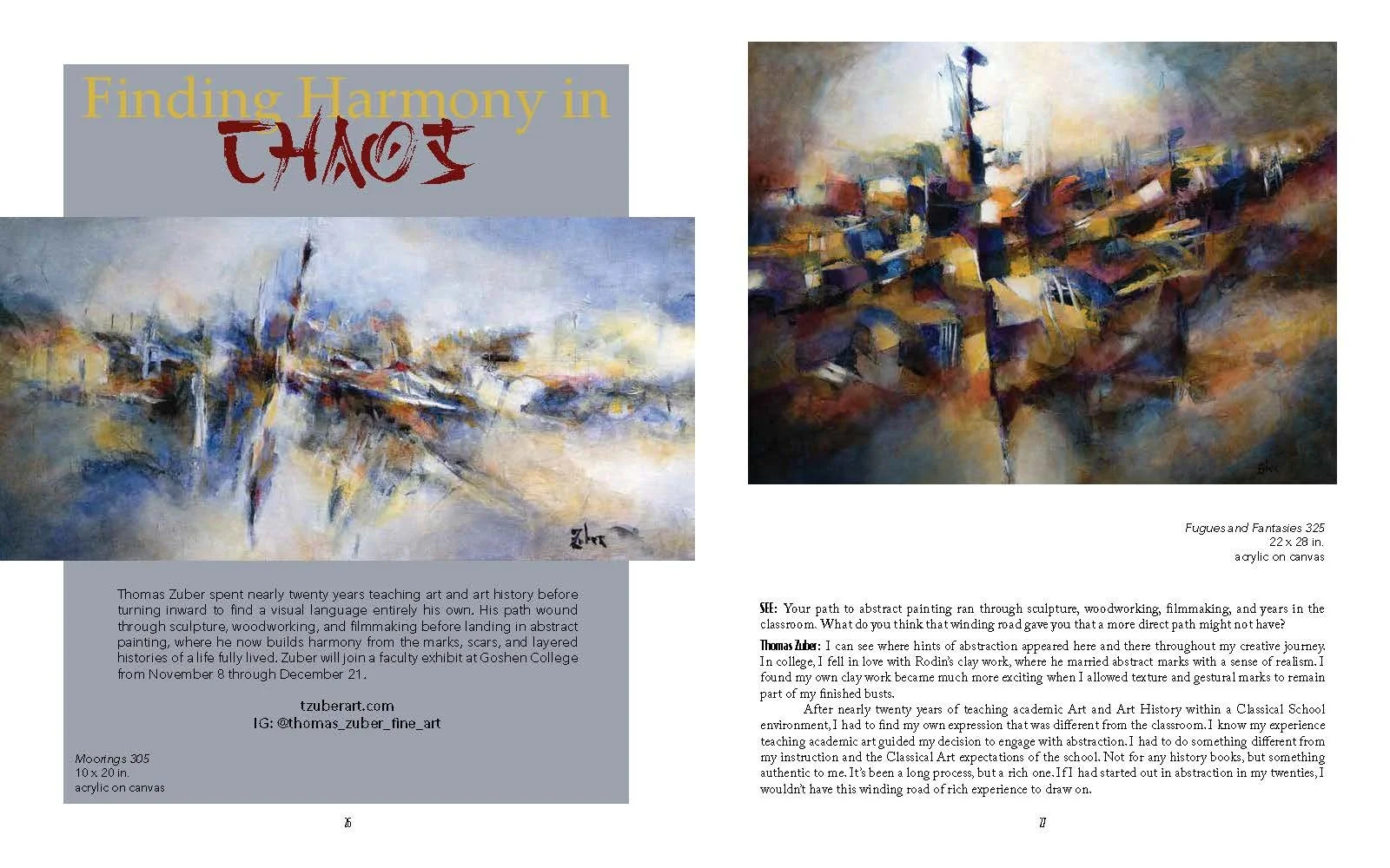 Opening spread of Thomas Zuber article