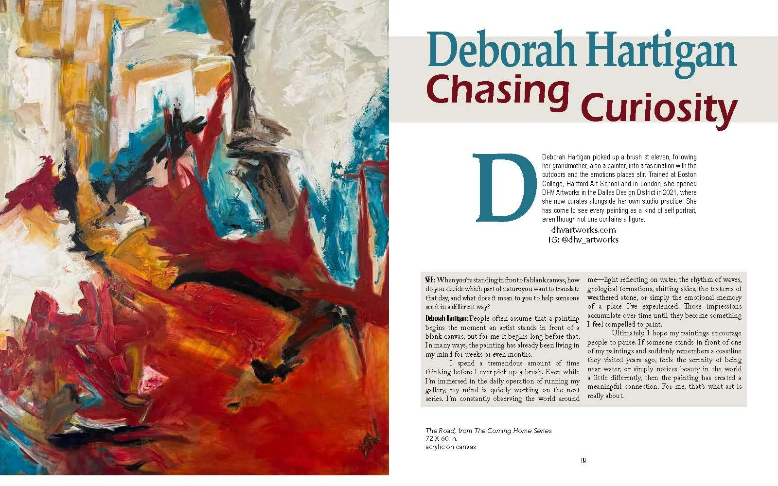 Opening spread of Deborah Hartigan article