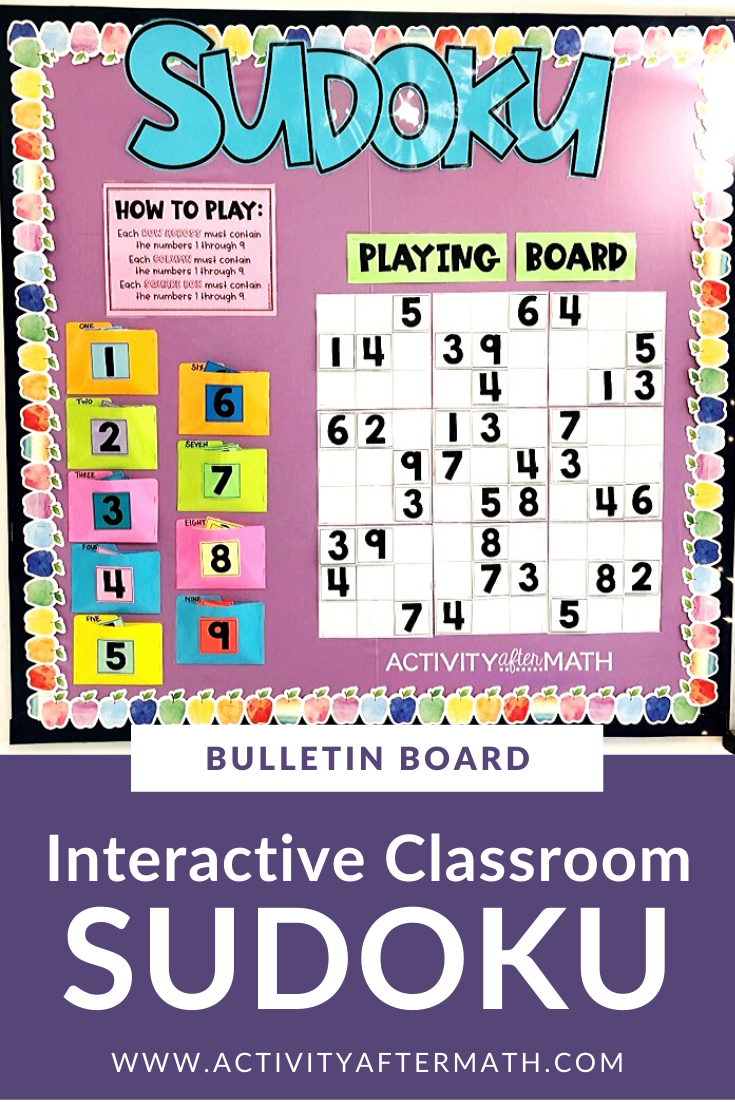 sudoku interactive bulletin board activity after math