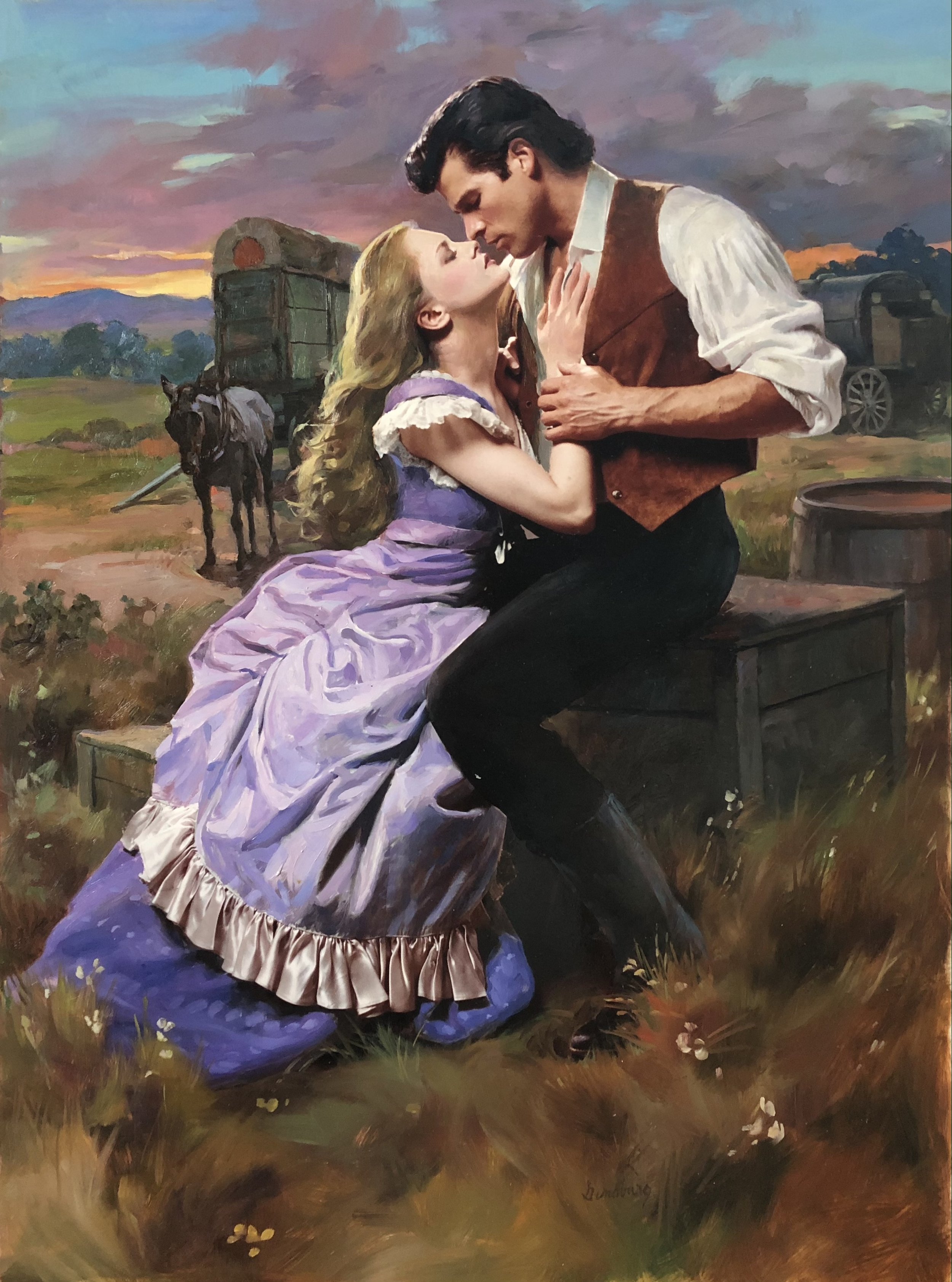 Sara and the Rogue, $1k (Oil on photograph)