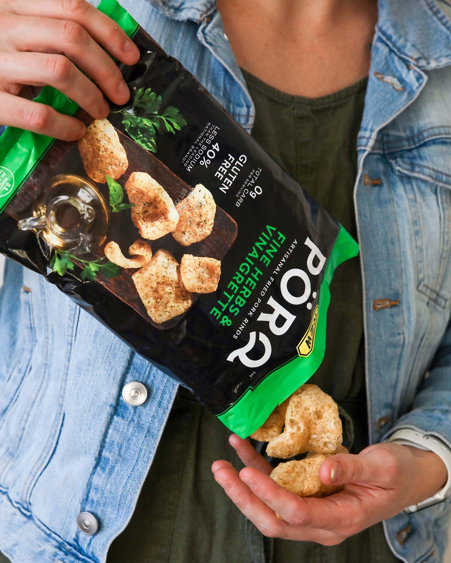 No green to wear for St. Patrick's Day tomorrow? We recommend simply carrying around our Fine Herbs &amp; Vinaigrette 🍀 #PORQSnacks