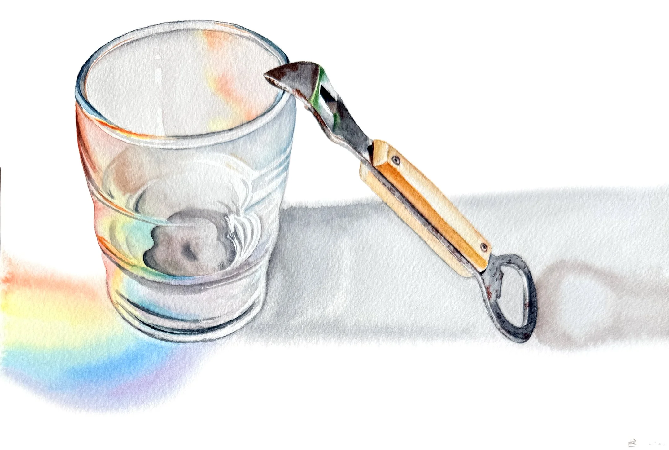 Glass, Can Opener, Rainbow