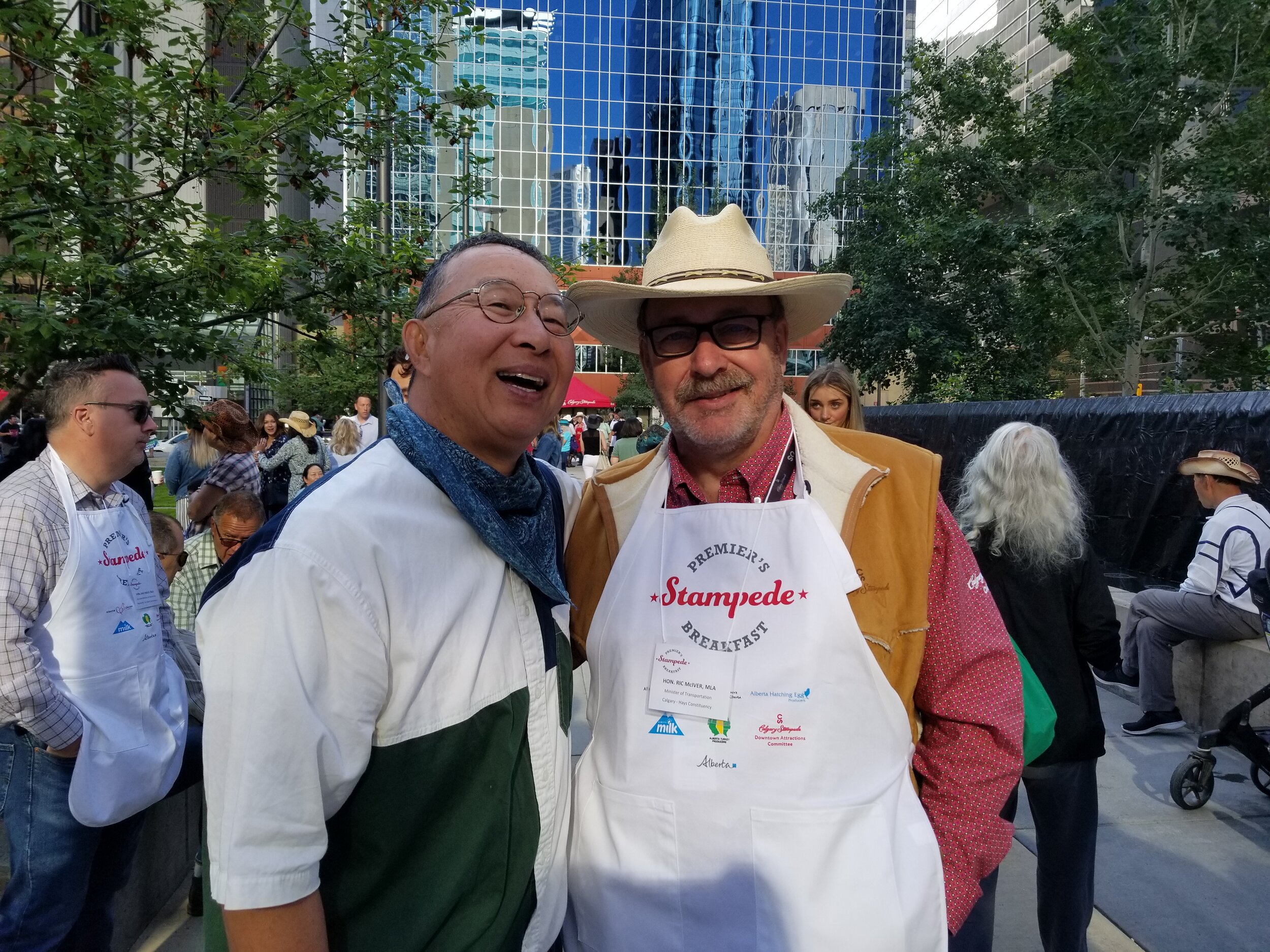 Founder Don Lowe with Transportation Minister Ric McIver