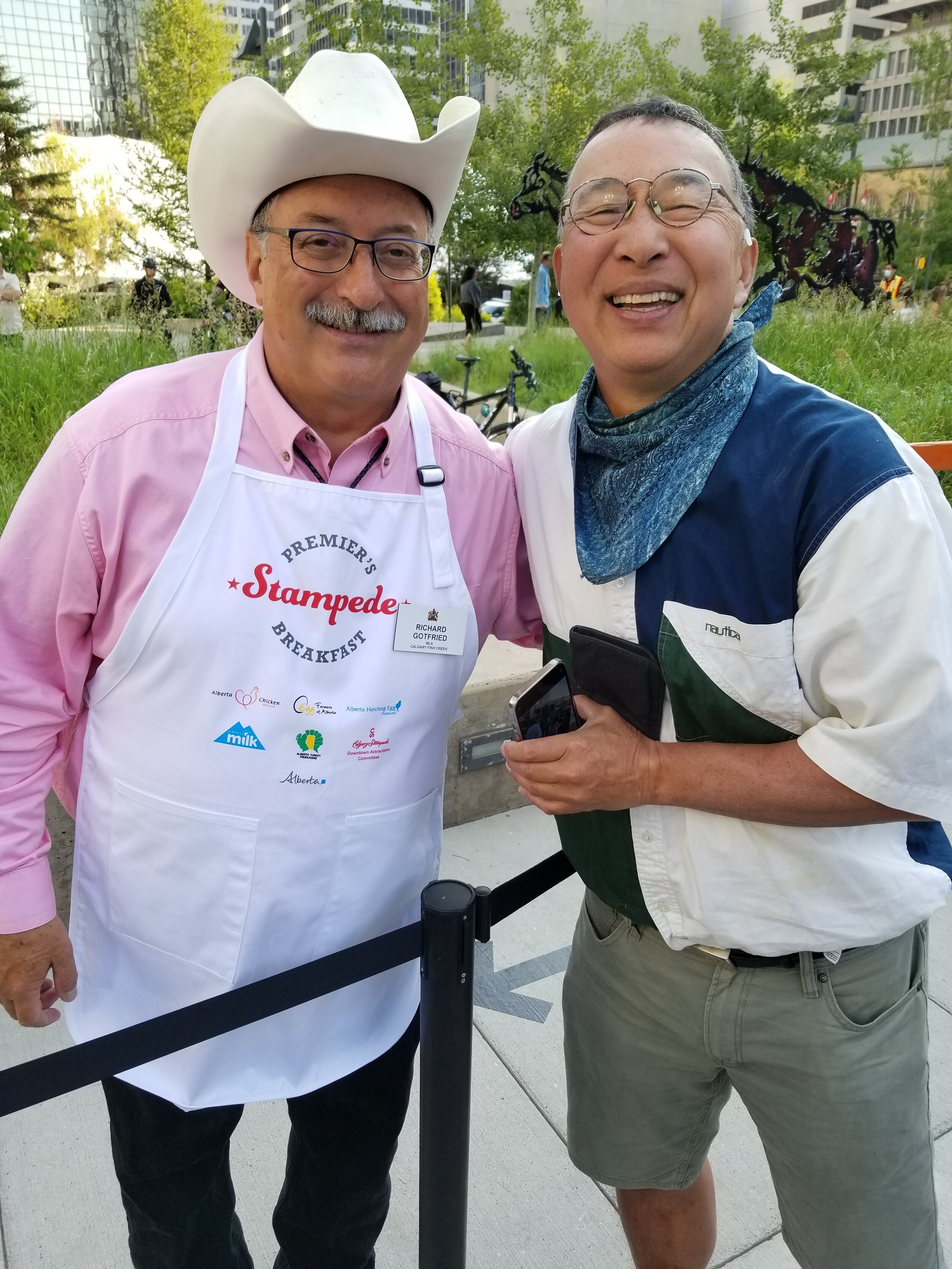 Founder Don Lowe with MLA Richard Gottfried