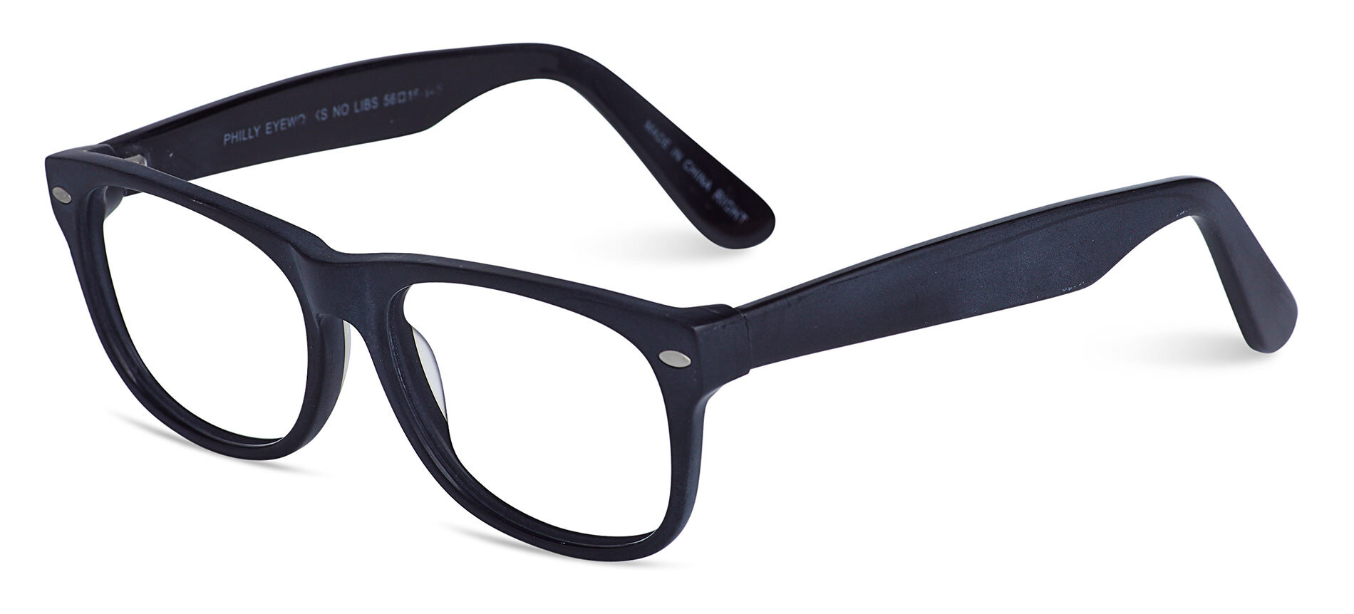 black eyeglasses - No Libs black matte side view