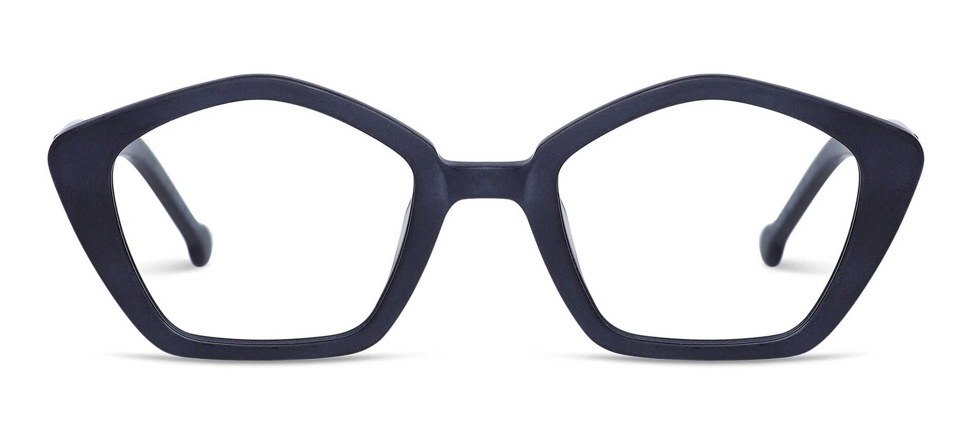 black eyeglasses - New York Complex black matte front view