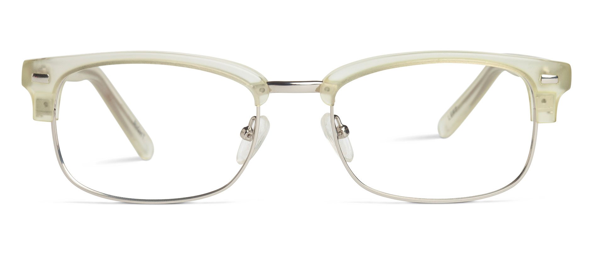 light yellow eyeglasses - Olde City light yellow matte front view