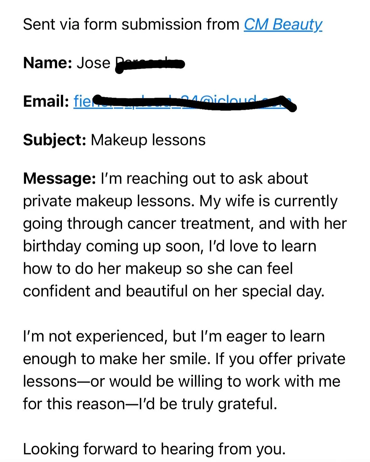 After 15 years as a hair and makeup artist, I recently had the most fulfilling experience of my career. It wasn’t celebrity work, a high paying job, or starting another business ….. it was using my craft to help someone in need- someone