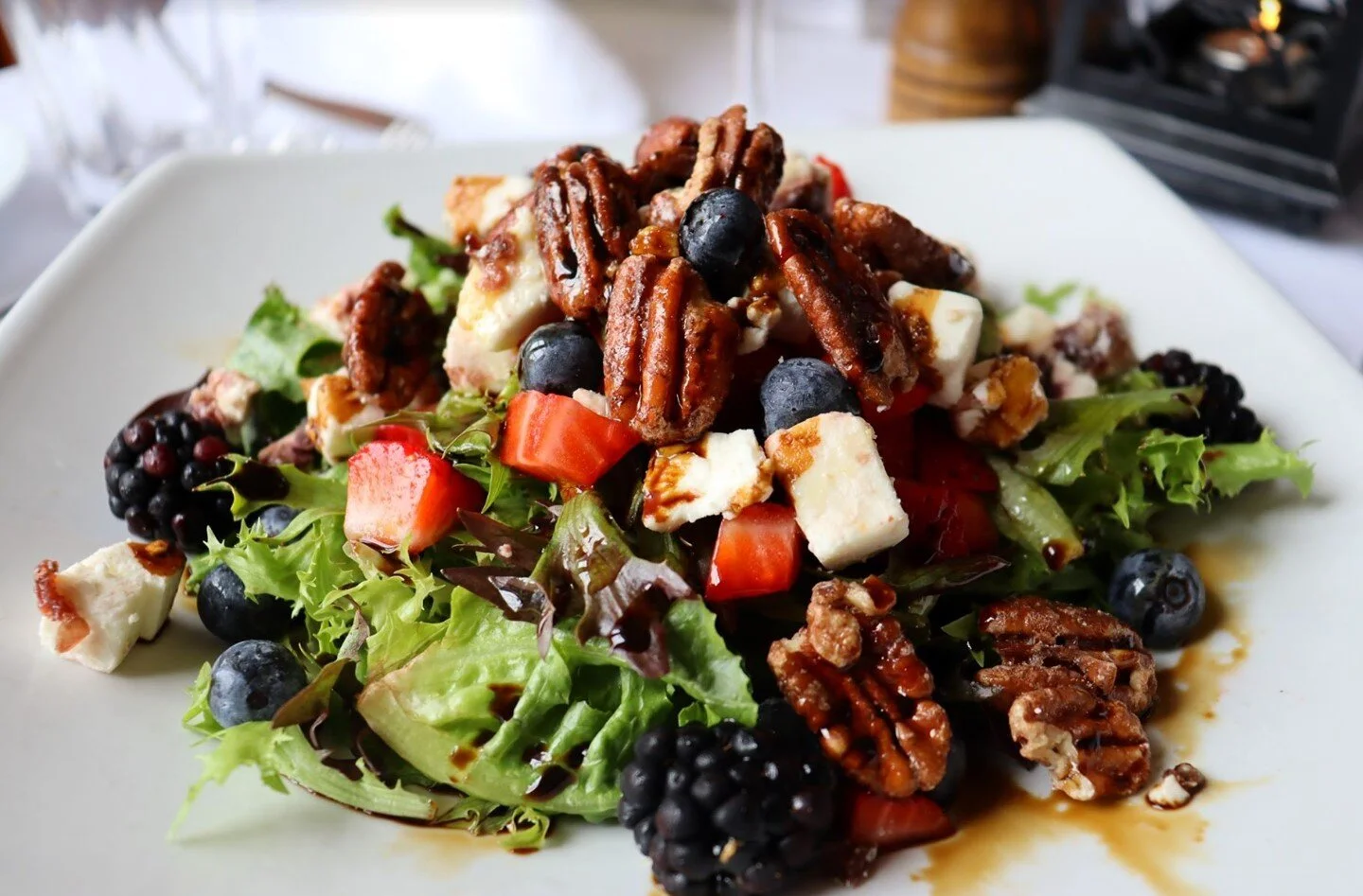 The summer salad of your dreams. Imported flavors, clean, simple, delicious.

Mix berries and roasted pecan salad 🍓 

For info about reservations and menus please visit the link in our bio.