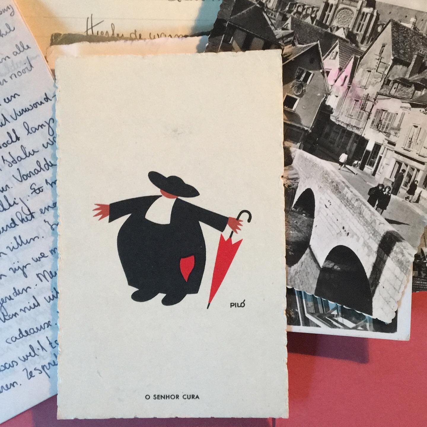 Hard at work today creating an inventory for a recent archival donation.  Here&rsquo;s a postcard from Lisbon, Spain from Laurent and Maria Nouwen to Henri Nouwen at seminary.