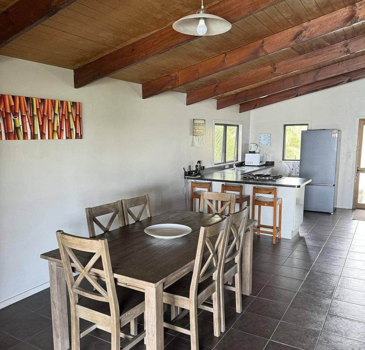Tupapa House - Dining Area to Kitchen to Front Door