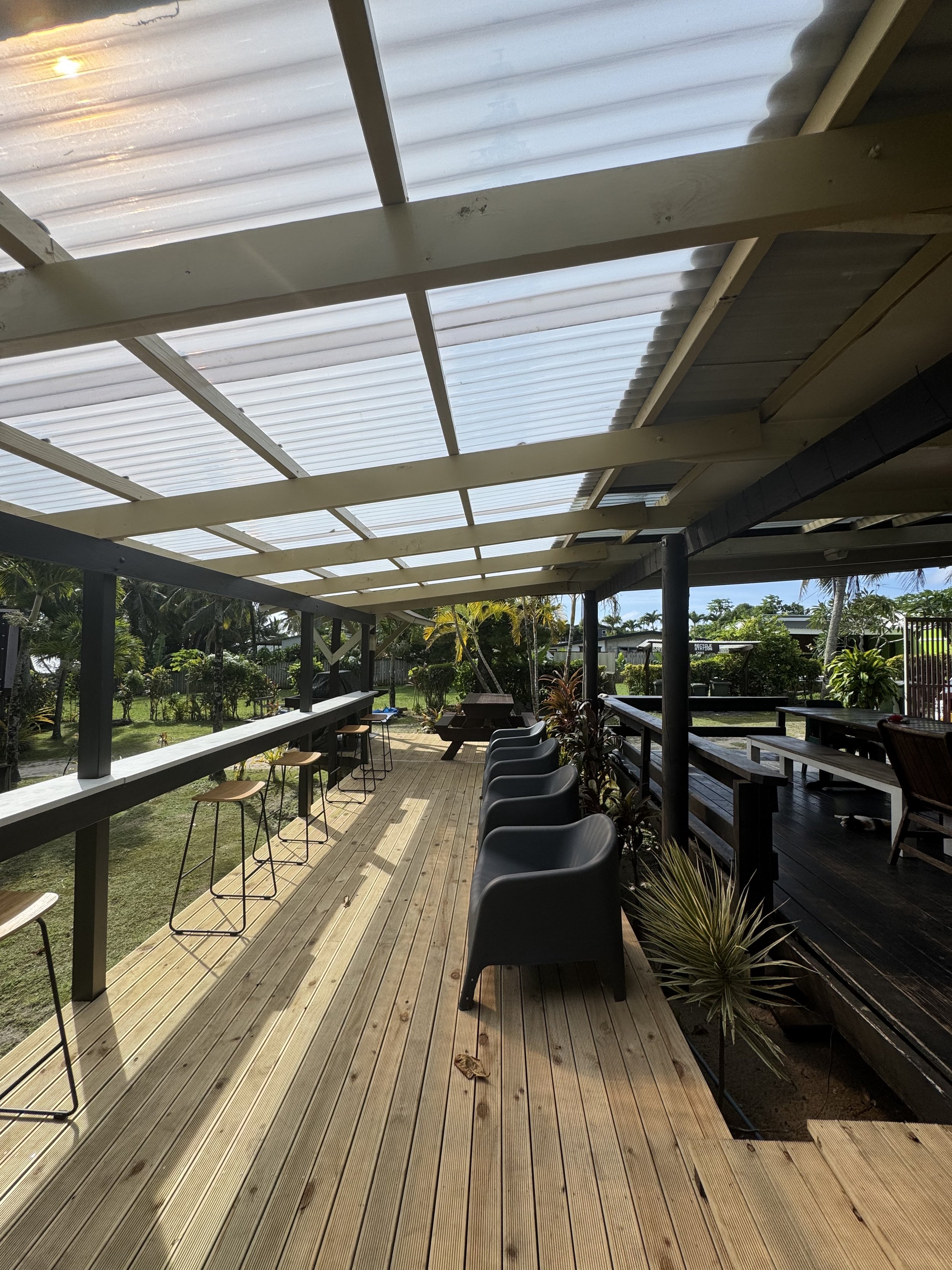 Decking area looking down to the beach
