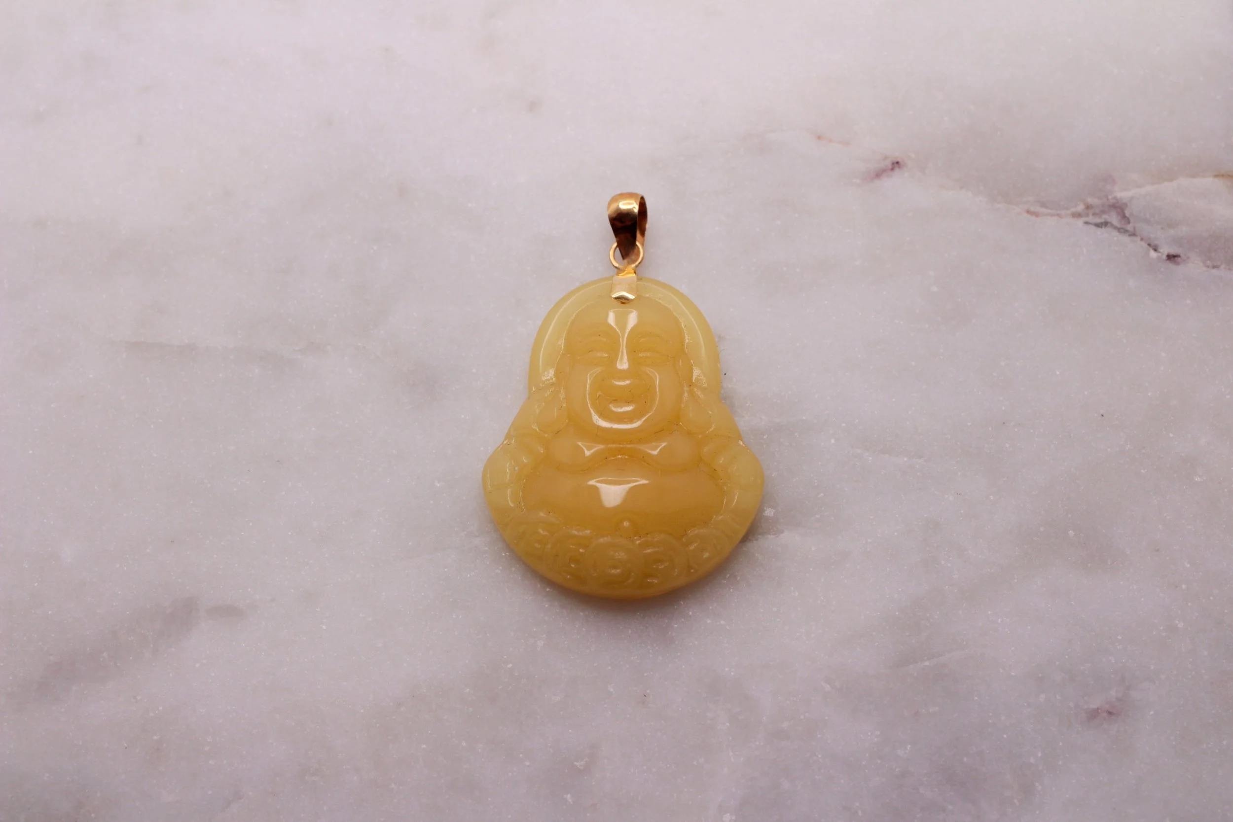 Yellow Jade Buddha pendant