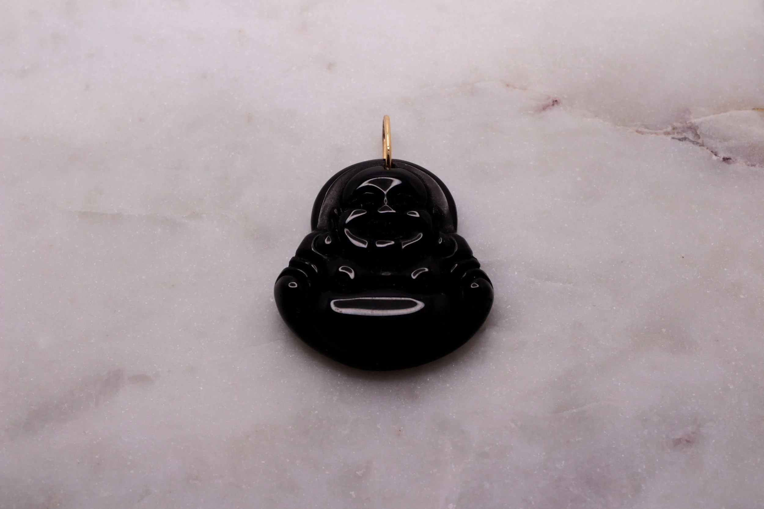 Onyx Laughing Buddha Pendant