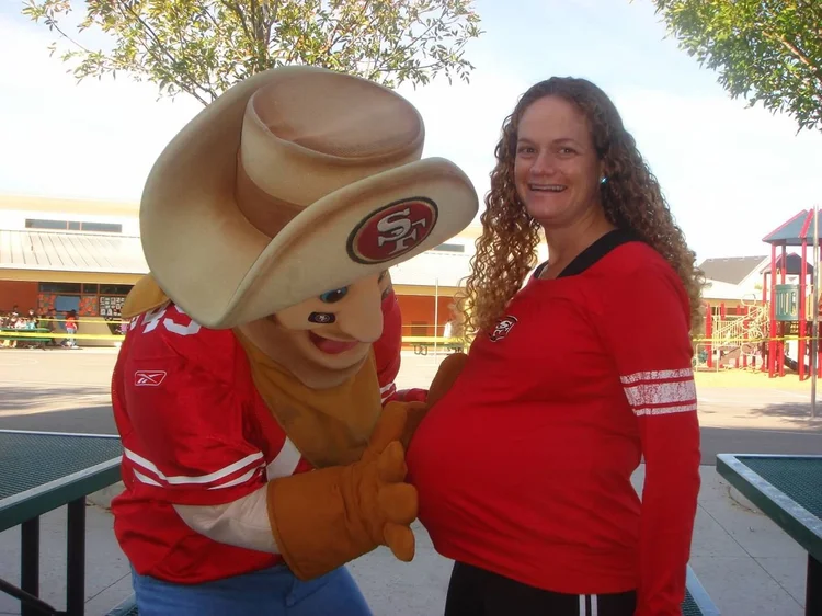 Game day with Sourdough Sam — and a future 49ers fan on the way