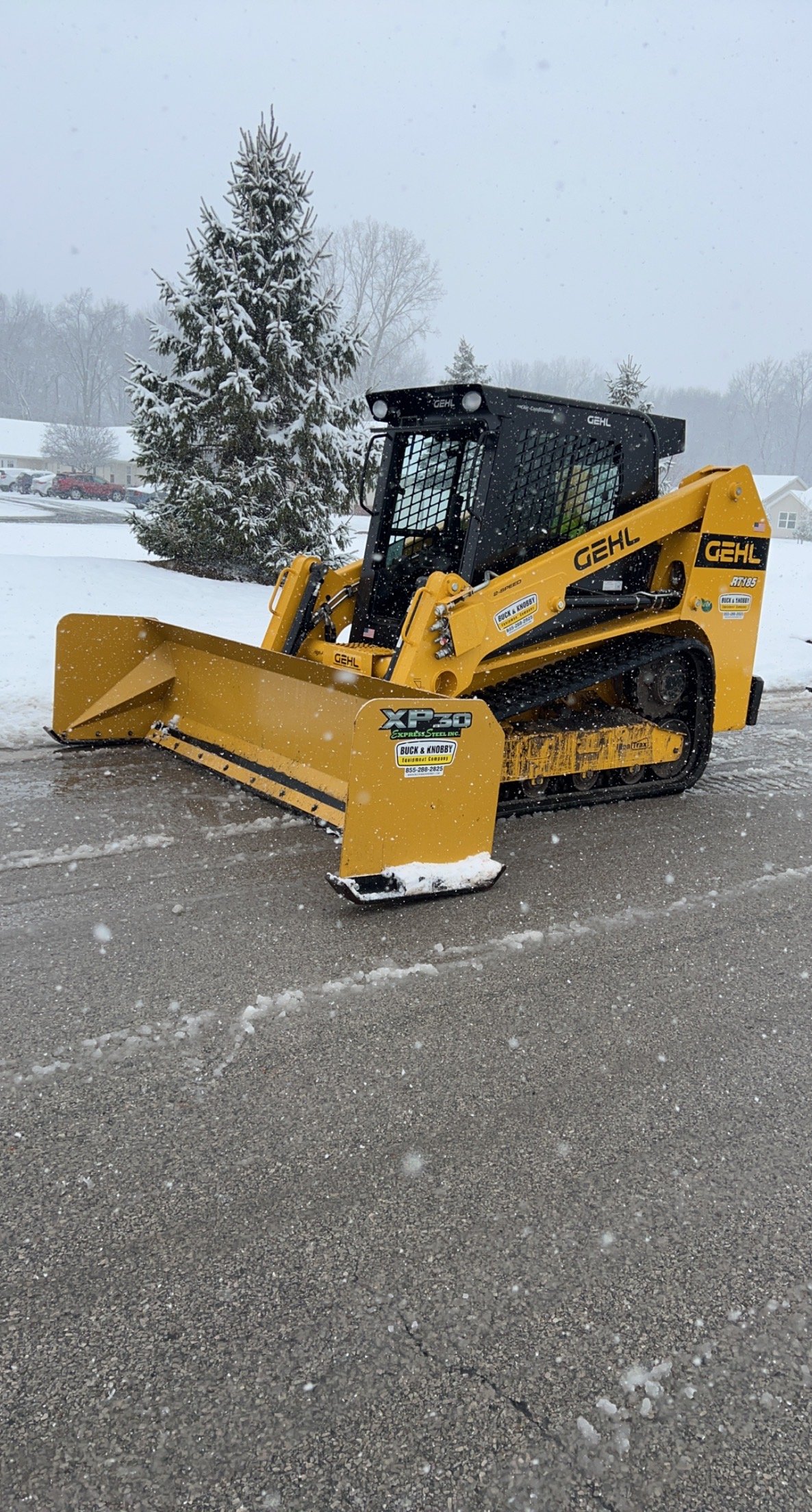 Skid steer snow plowing salting temperance mi.JPG
