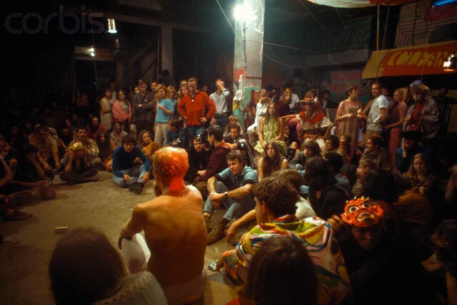 Pranksters’ final “graduation” Acid Test gathering.