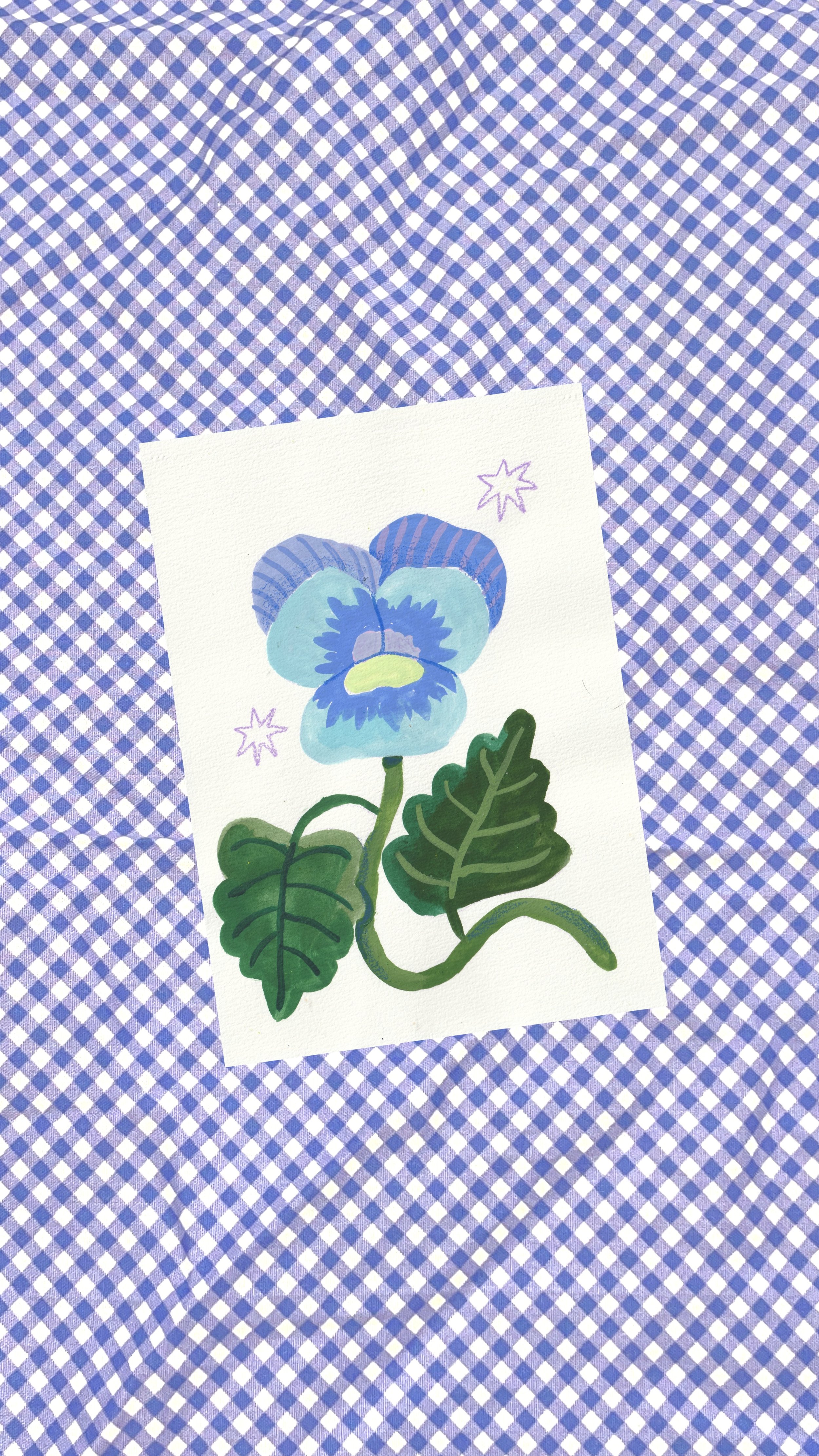 Blue pansy - original artwork