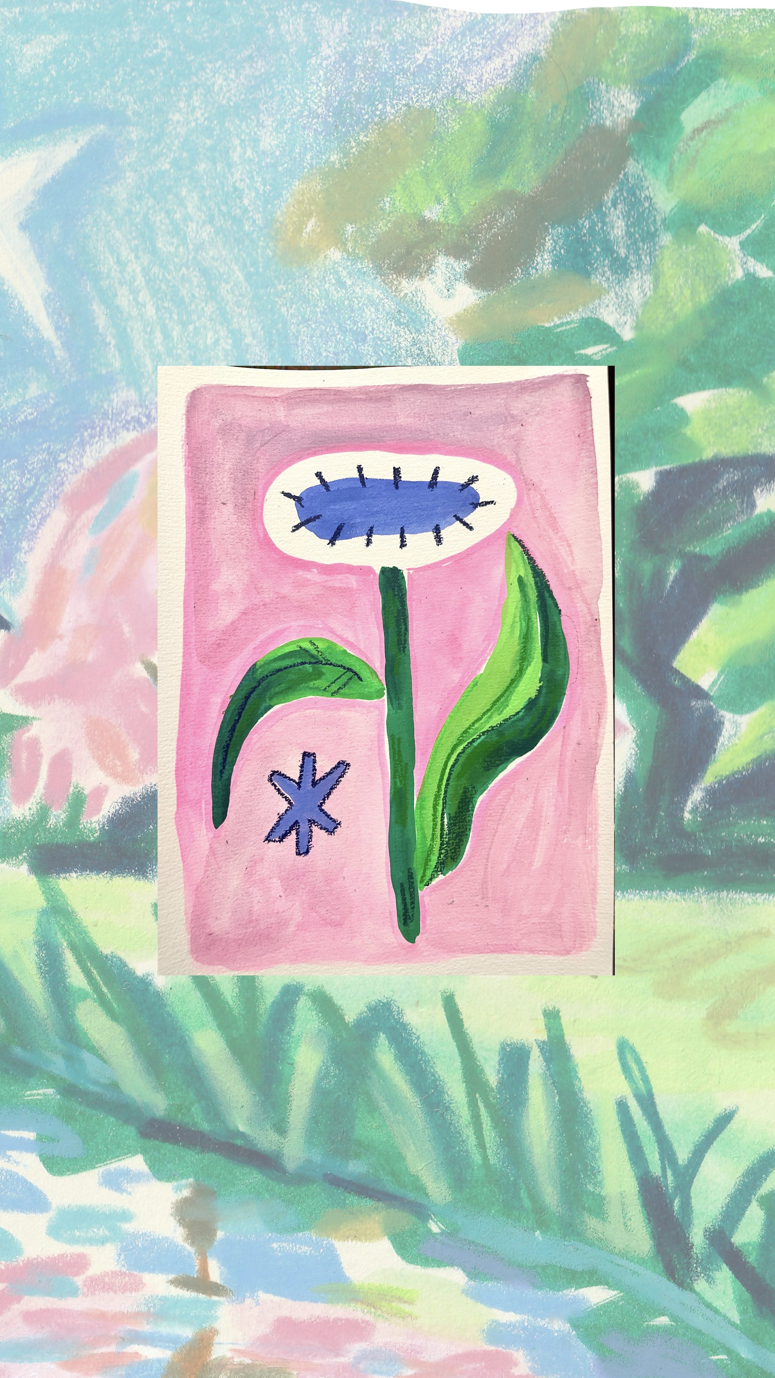 Blue flower - original artwork