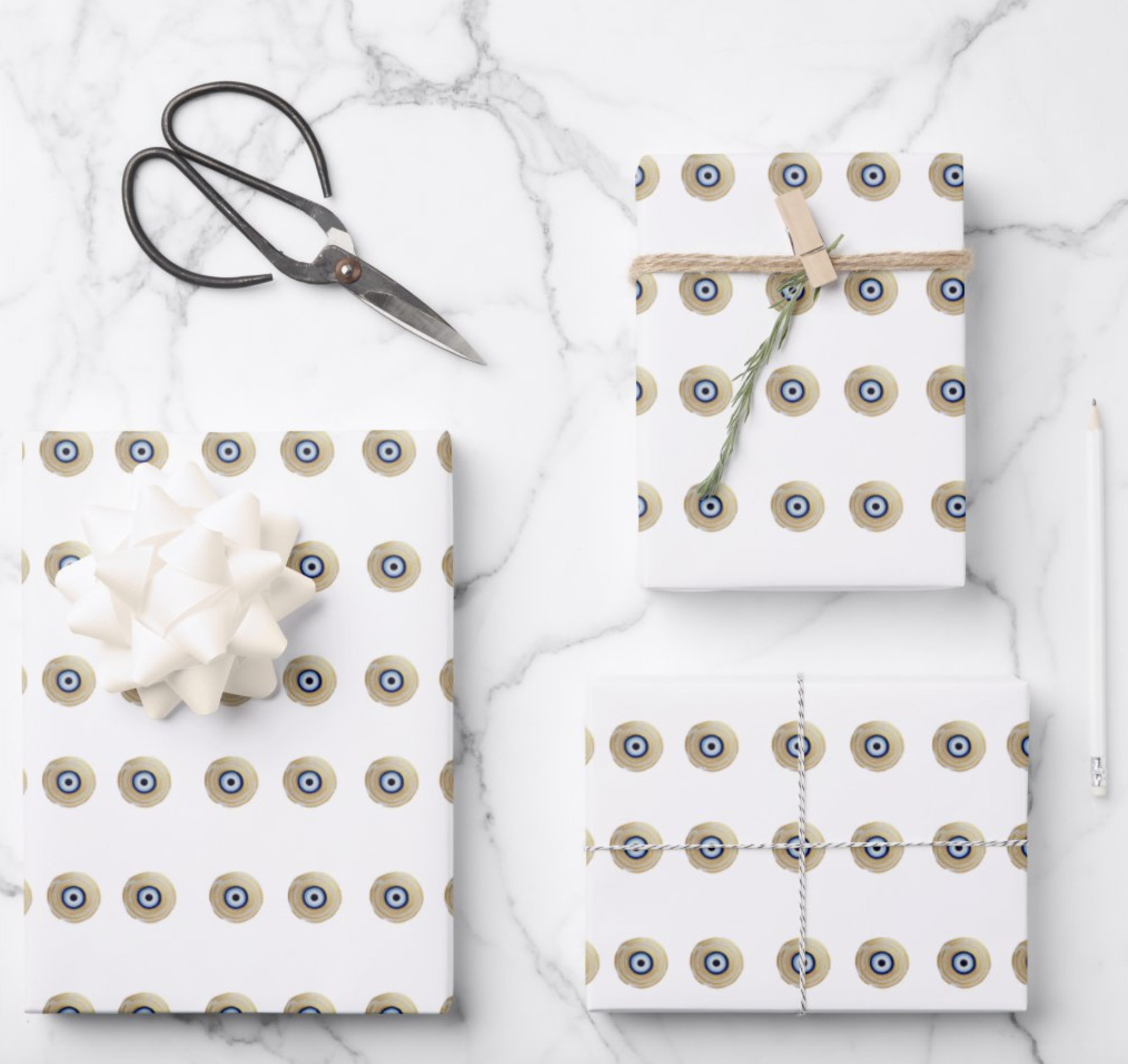 a-magical-circle-of-protection-evil-eye-wrapping-paper-by-tammy-machmali -Great for wrapping gifts!!!