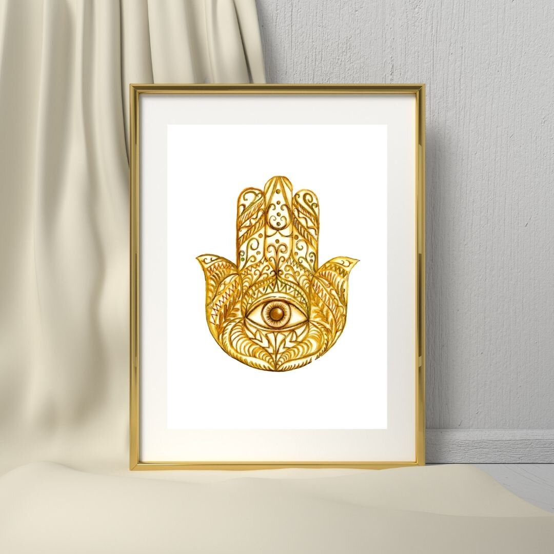 A spiritual watercolor Hamsa with the third eye artwork was created with the intention of showering your home and soul with the energy of love, peace, safety & joy by Tammy Machmali.jpg (Copy)