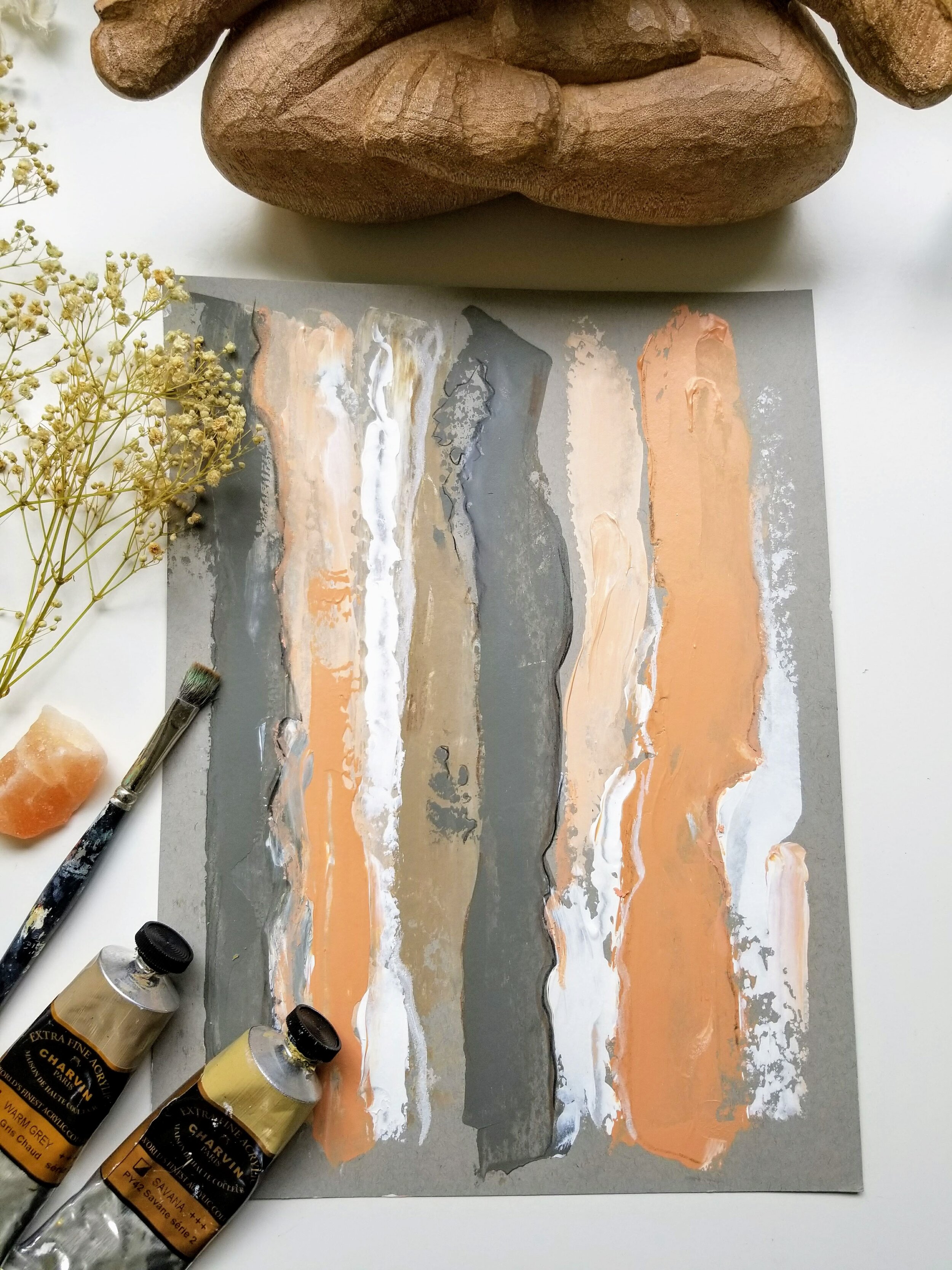 Inspired by spontaneous shapes, lines, patterns, brush strokes, Shades of pinks, bluish in natural colors by tammy machmali.jpg