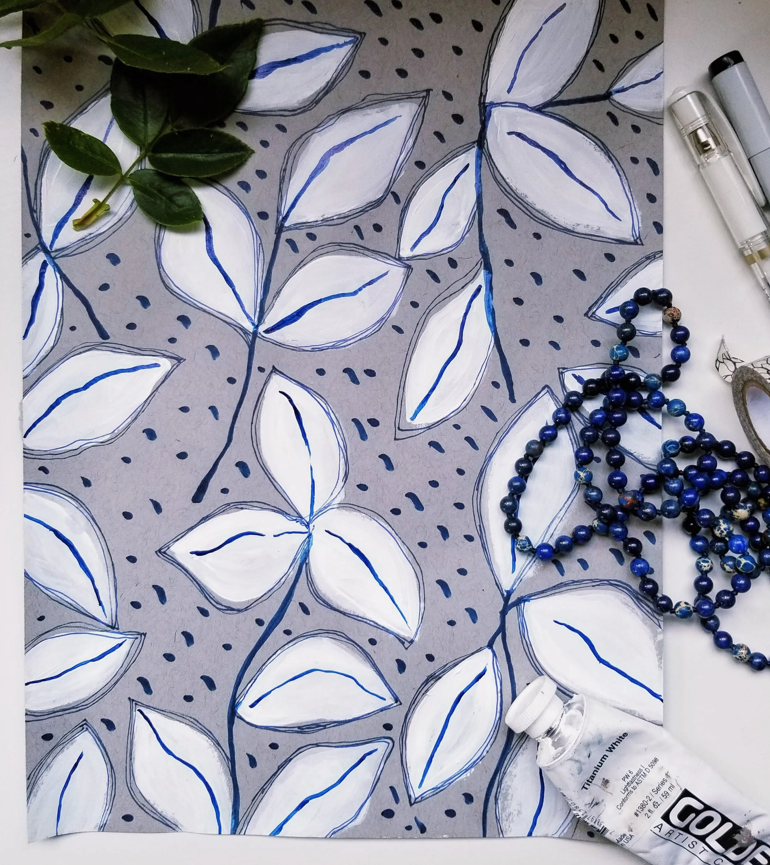 abstract, and romantic floral painting with a monochromatic acrylic colors is at once minimalistic and complex by tammy machmali.jpg