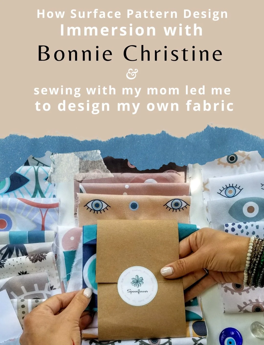 How Surface Pattern Design Immersion with Bonnie Christine &amp; sewing with my mom led me to design Fabric