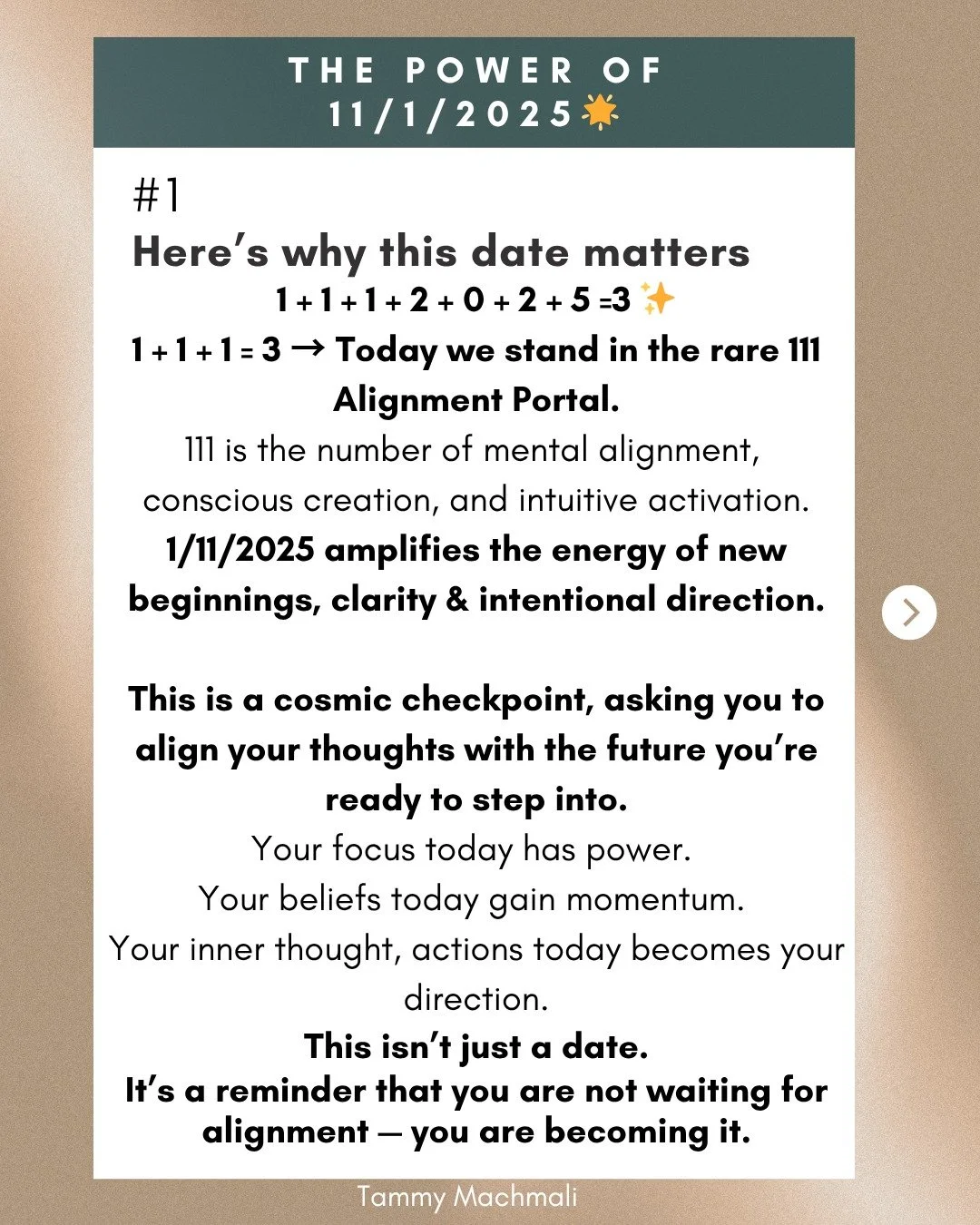 It&rsquo;s November 1st. And if you&rsquo;re still thinking the same thoughts you had in October, don&rsquo;t expect November to bring you anything new.

Today carries the 1/11 (111) alignment frequency &mdash; not as a magic shortcut, but as a remin