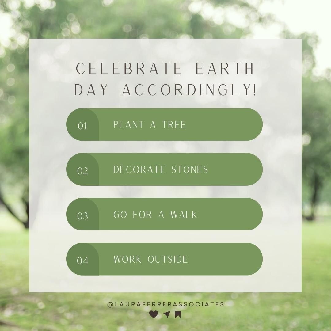 Happy Earth Day! Spending time outside is known to elevate one's mood, and there are plenty of ways to celebrate today that can positively impact both the environment and your mental well-being. Here are a few ideas on how to spend this Earth Day:

P